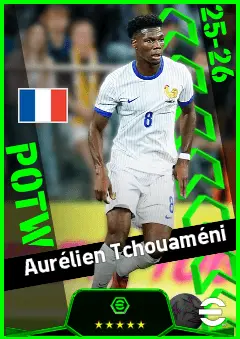 Aurélien Tchouaméni eFootball 2026 player card, 95 OVR DMF