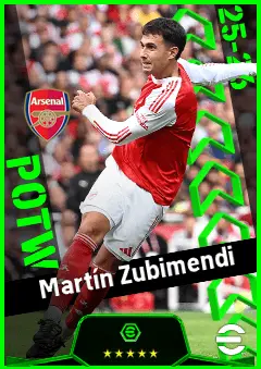 Martín Zubimendi eFootball 2026 player card, 95 OVR DMF