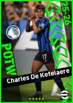 Charles De Ketelaere eFootball 2026 player card, 94 OVR AMF