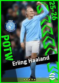 Erling Haaland eFootball 2026 player card, 97 OVR CF