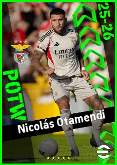 Nicolás Otamendi eFootball 2026 player card, 93 OVR CB