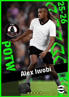 Alex Iwobi eFootball 2026 player card, 93 OVR LMF