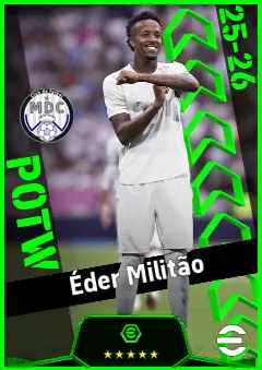 Éder Militão eFootball 2026 player card, 95 OVR CB
