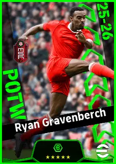 Ryan Gravenberch eFootball 2026 player card, 95 OVR DMF