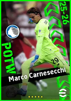 Marco Carnesecchi eFootball 2026 player card, 94 OVR GK