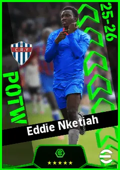 Eddie Nketiah eFootball 2026 player card, 93 OVR AMF