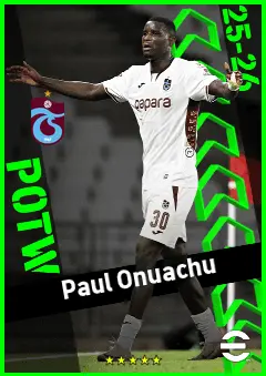 Paul Onuachu eFootball 2026 player card, 92 OVR CF