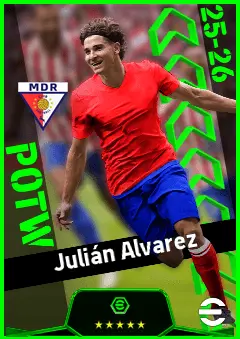 Julián Alvarez eFootball 2026 player card, 96 OVR CF