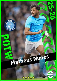 Matheus Nunes eFootball 2026 player card, 93 OVR RB