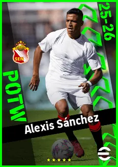 Alexis Sánchez eFootball 2026 player card, 93 OVR RMF