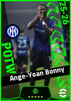 Ange-Yoan Bonny eFootball 2026 player card, 92 OVR CF