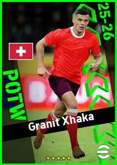 Granit Xhaka eFootball 2026 player card, 95 OVR DMF