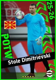 Stole Dimitrievski eFootball 2026 player card, 93 OVR GK