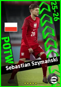 Sebastian Szymański eFootball 2026 player card, 93 OVR SS