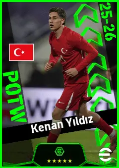 Kenan Yıldız eFootball 2026 player card, 94 OVR LMF