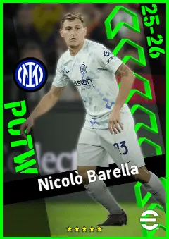 Nicolò Barella eFootball 2026 player card, 96 OVR CMF