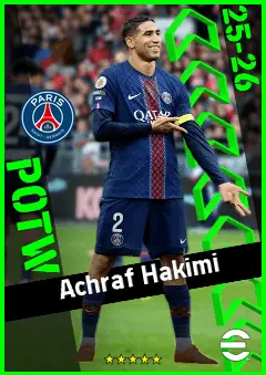 Achraf Hakimi eFootball 2026 player card, 96 OVR RB