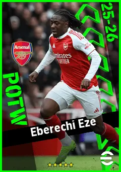 Eberechi Eze eFootball 2026 player card, 95 OVR AMF