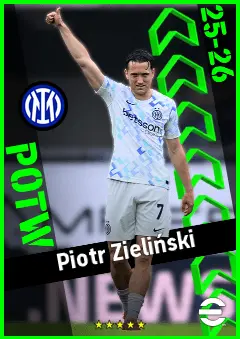 Piotr Zieliński eFootball 2026 player card, 93 OVR CMF