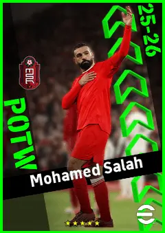 Mohamed Salah eFootball 2026 player card, 96 OVR RWF