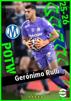 Gerónimo Rulli eFootball 2026 player card, 93 OVR GK