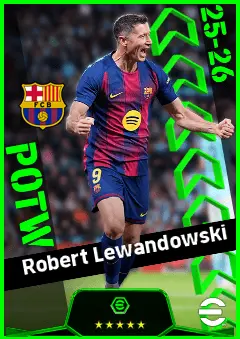 Robert Lewandowski eFootball 2026 player card, 95 OVR CF
