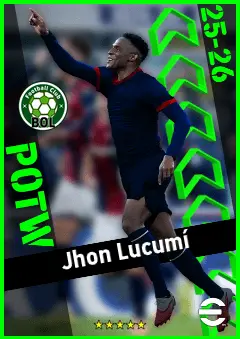 Jhon Lucumí eFootball 2026 player card, 93 OVR CB