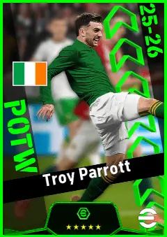 Troy Parrott eFootball 2026 player card, 92 OVR CF