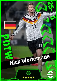 Nick Woltemade eFootball 2026 player card, 94 OVR CF