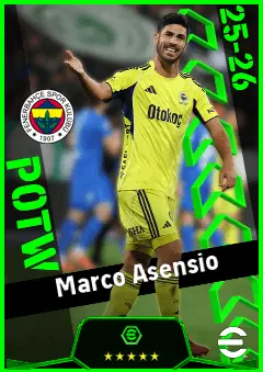 Marco Asensio eFootball 2026 player card, 93 OVR AMF