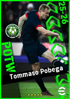 Tommaso Pobega eFootball 2026 player card, 92 OVR DMF