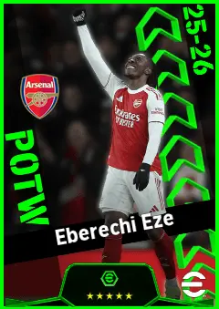 Eberechi Eze eFootball 2026 player card, 95 OVR AMF