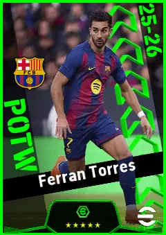 Ferran Torres eFootball 2026 player card, 94 OVR LWF