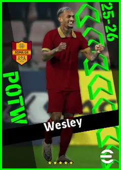 Wesley eFootball 2026 player card, 93 OVR LMF