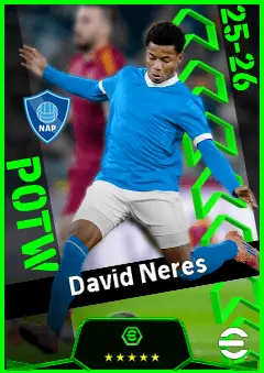 David Neres eFootball 2026 player card, 93 OVR RWF
