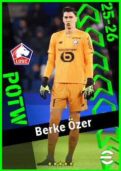 Berke Özer eFootball 2026 player card, 91 OVR GK
