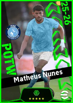 Matheus Nunes eFootball 2026 player card, 93 OVR RB