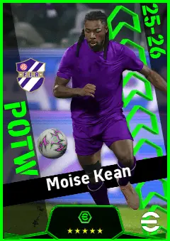 Moise Kean eFootball 2026 player card, 94 OVR CF