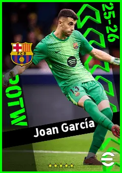 Joan García eFootball 2026 player card, 95 OVR GK