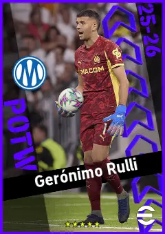 Gerónimo Rulli eFootball 2026 player card, 93 OVR GK