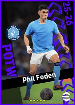Phil Foden eFootball 2026 player card, 95 OVR AMF
