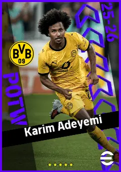 Karim Adeyemi eFootball 2026 player card, 94 OVR AMF