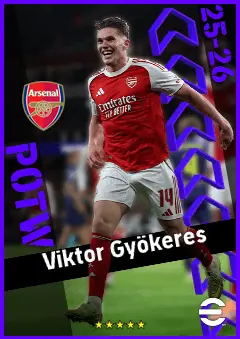 Viktor Gyökeres eFootball 2026 player card, 95 OVR CF