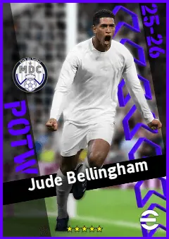 Jude Bellingham eFootball 2026 player card, 97 OVR AMF