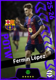 Fermín López eFootball 2026 player card, 94 OVR AMF