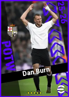 Dan Burn eFootball 2026 player card, 93 OVR LB