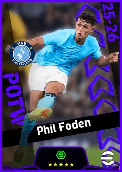 Phil Foden eFootball 2026 player card, 95 OVR AMF