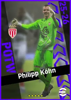 Philipp Köhn eFootball 2026 player card, 92 OVR GK