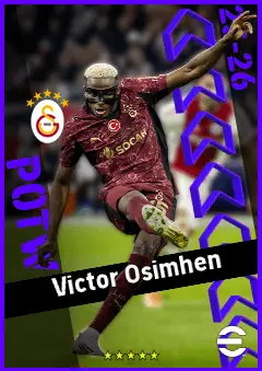Victor Osimhen eFootball 2026 player card, 96 OVR CF