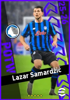 Lazar Samardžić eFootball 2026 player card, 93 OVR AMF